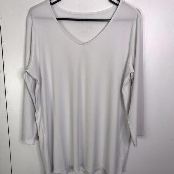 Susan Graver Top Womens Large Modern Essentials V Neck Semi Sheer Capsule - Picture 1 of 8
